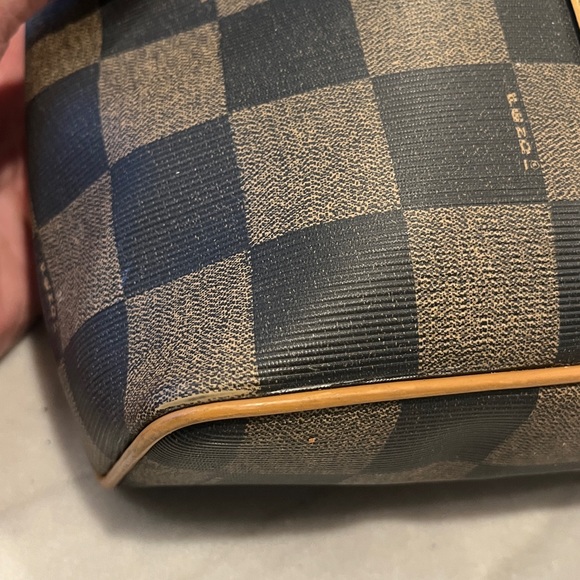 FENDI authentic rare vintage 90s Pequin checkerboard crossbody messenger bag EUC - Picture 15 of 16
